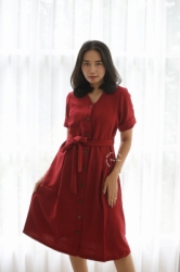 MAMAHAMIL Lolita Dress Baju Hamil Menyusui Katun Full Kancing Busui Friendly Outfit Kantor Modis   DRO 989  29  large
